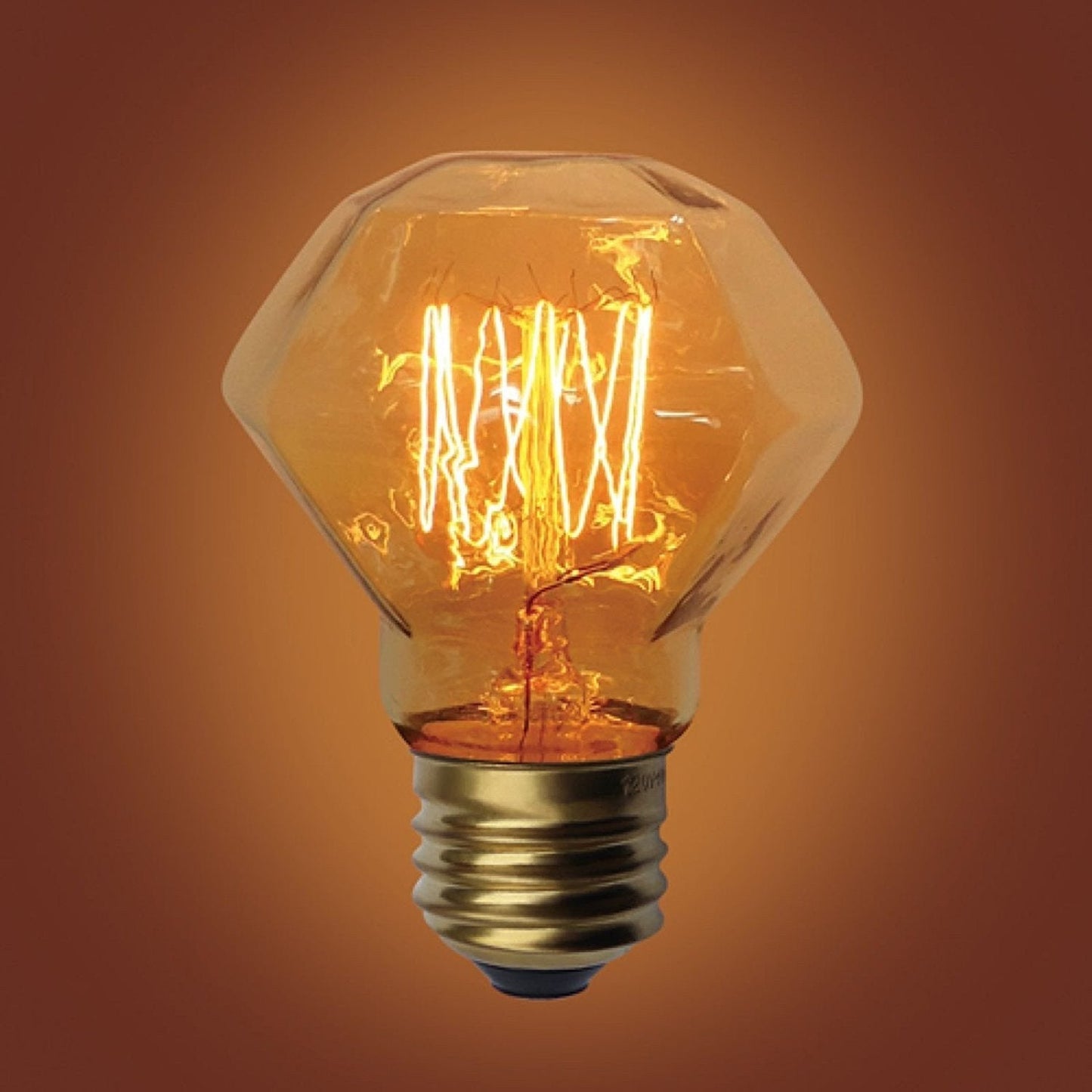 E26 Base Diamond Squirrel Cage Filament Vintage Edison Bulbs, 60 Watt, 3 5/8-inch Long